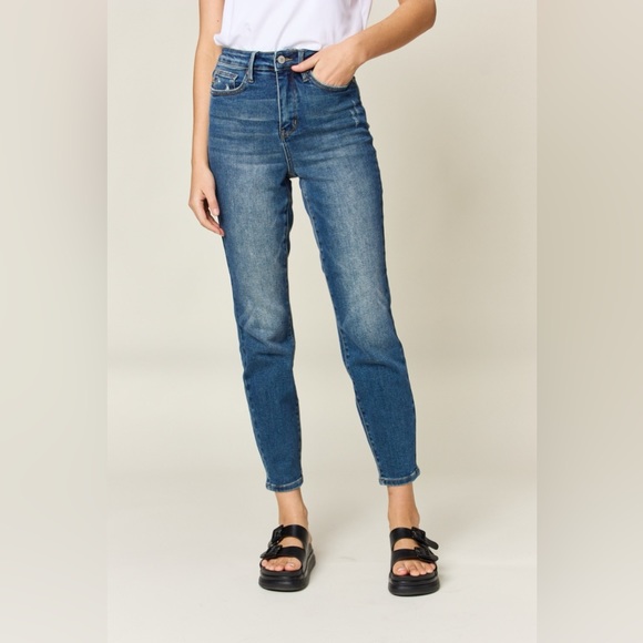 Judy Blue Full Size Tummy Control High Waist Slim Jeans - Picture 4 of 6